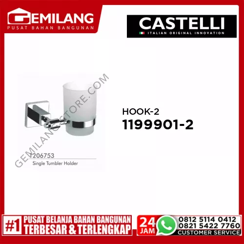 CASTELLI SINGLE TUMBLER HOLDER CHROME 1206753