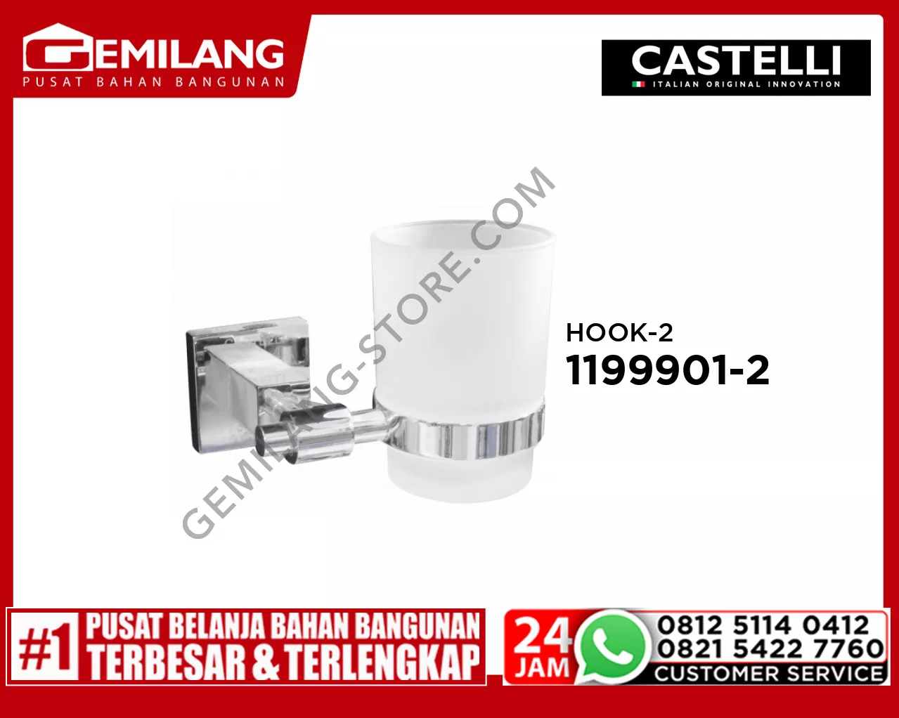 CASTELLI SINGLE TUMBLER HOLDER CHROME 1206753