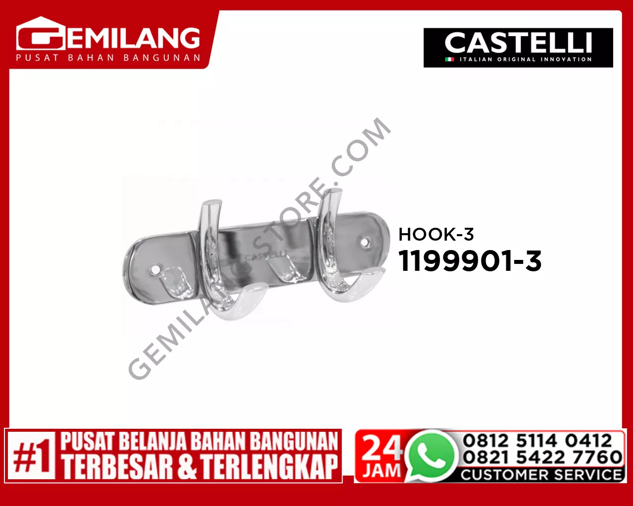 CASTELLI HOOK-2 138 x 45 x 52mm 1199901-02