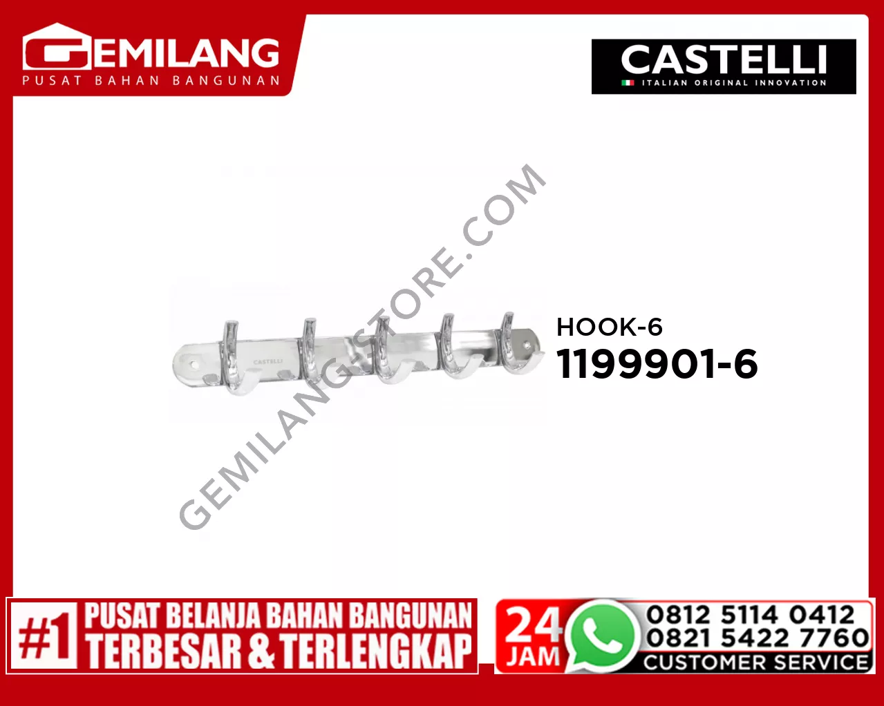 CASTELLI HOOK-5 318 x 45 x 52mm 1199901-05