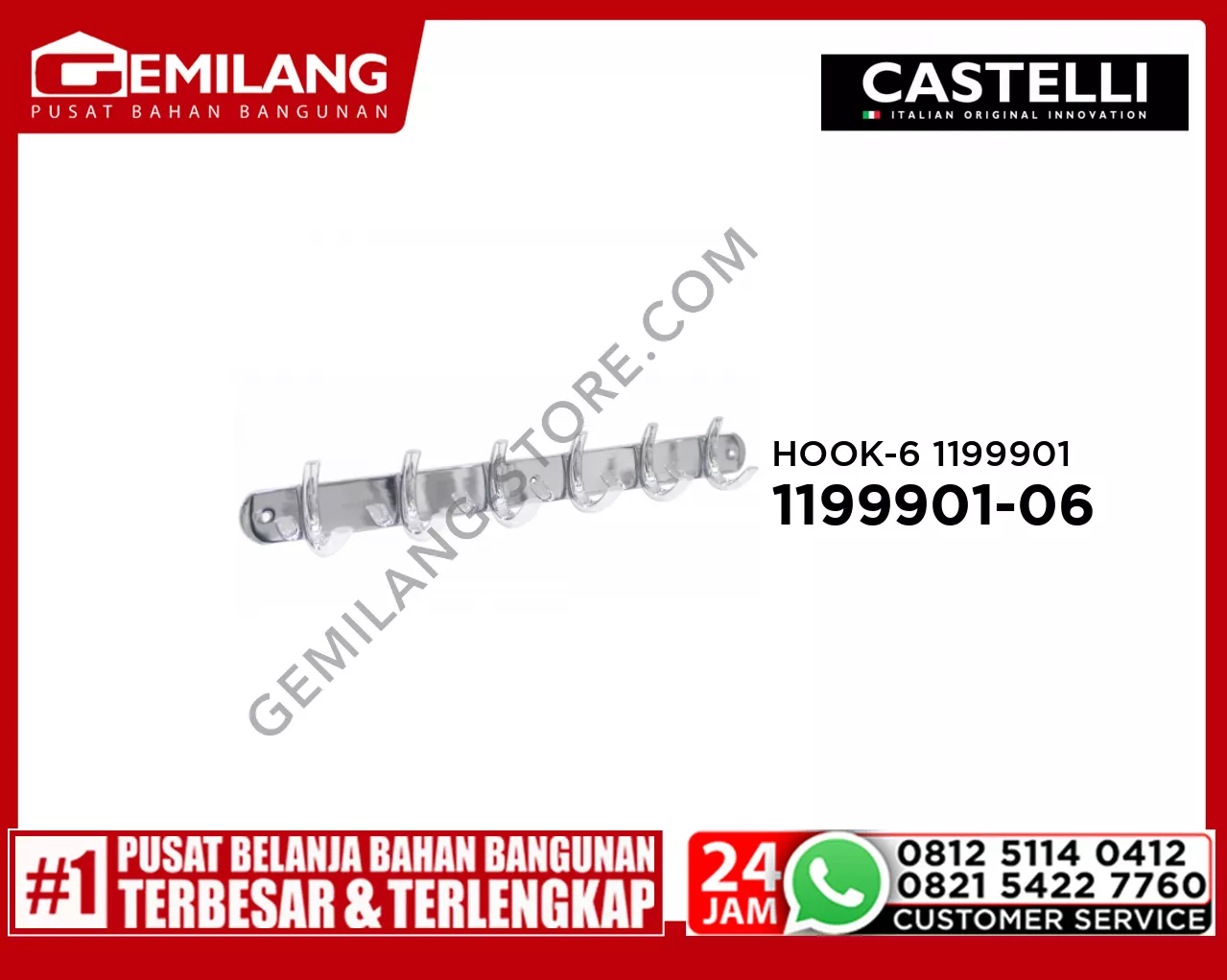 CASTELLI HOOK-6 378 x 45 x 52mm 1199901-06
