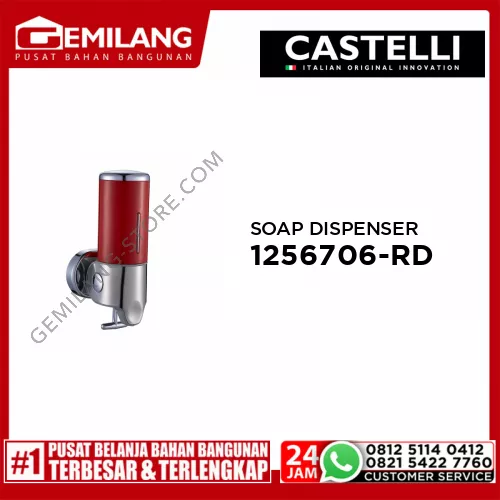 CASTELLI SINGLE SOAP DISPENSER RED 1256706-RD