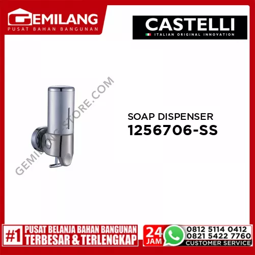 CASTELLI SINGLE SOAP DISPENSER STAINLESS STEEL 1256706-SS
