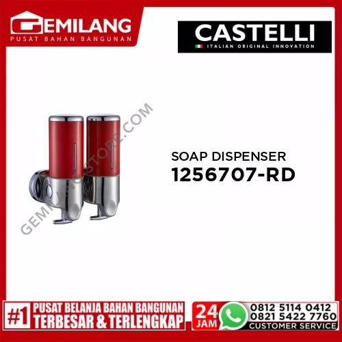 CASTELLI DOUBEL SOAP DISPENSER RED 1256707-RD