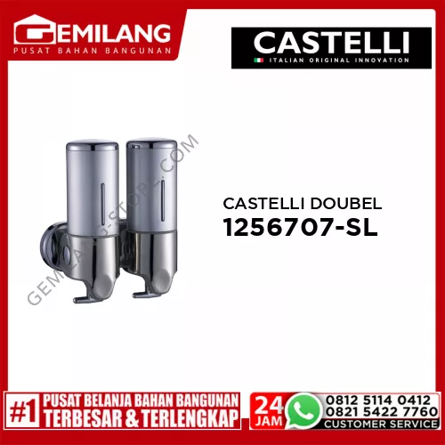 CASTELLI DOUBEL SOAP DISPENSER SILVER 1256707-SL