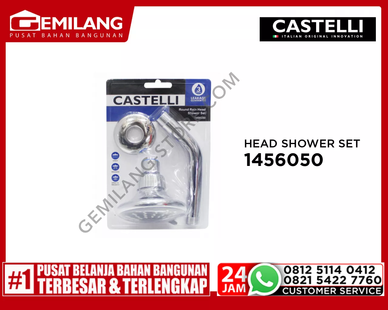 CASTELLI ROUND RAIN HEAD SHOWER SET 1456050