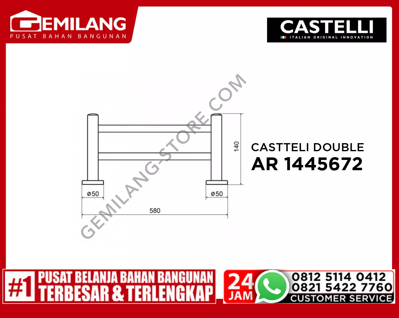 CASTTELI DOUBLE TOWEL BAR 1445672