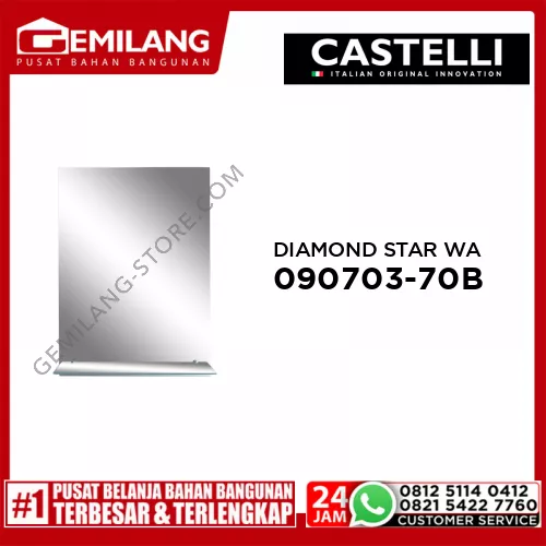 DIAMOND STAR WALL MIRROR BEVEL KOTAK 50 x 70cm 1090703-70B