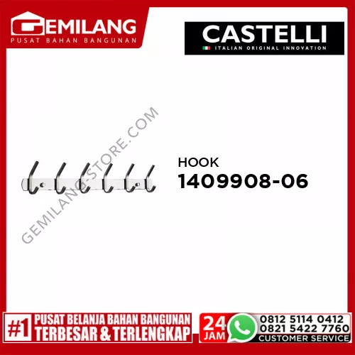 CASTELLI HOOK-6 1409908-06 CHROME
