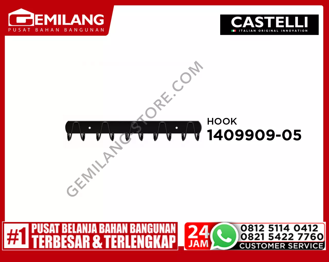 CASTELLI HOOK-5 1409909-05 BLACK