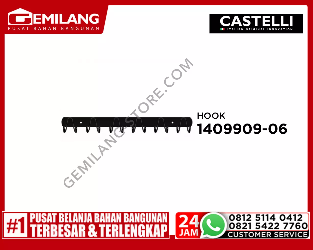 CASTELLI HOOK-6 1409909-06 BLACK