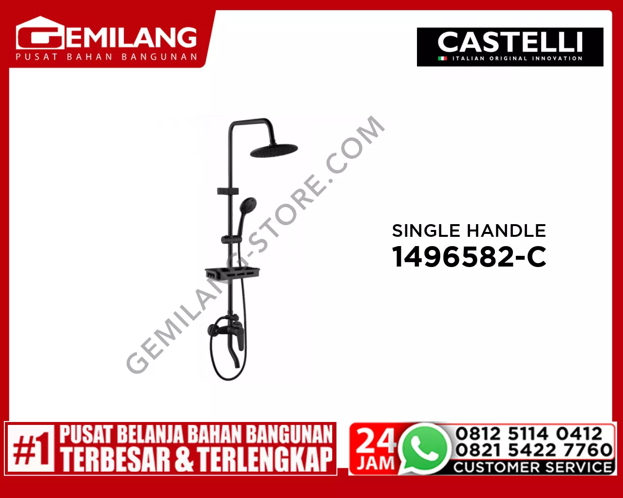 CASTELLI SINGLE HANDLE RAINSHOWER MIXER SET 1496582-CR