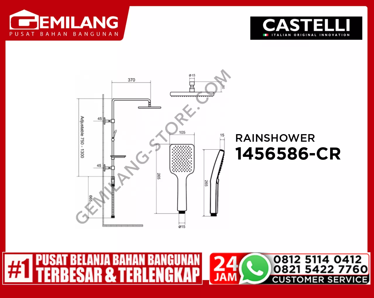 CASTELLI RAINSHOWER SET 1456586-CR