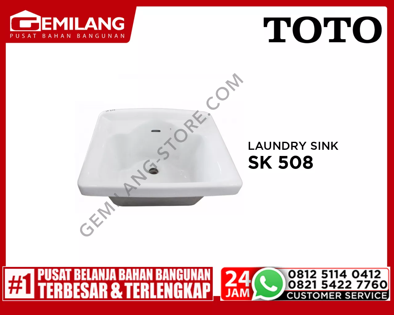 TOTO LAUNDRY SINK SK 508 WHITE