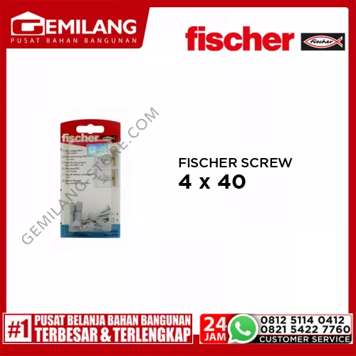 FISCHER 5 x PD 8 5 x CHIPBOARD SCREW 4 x 40 (PACK)