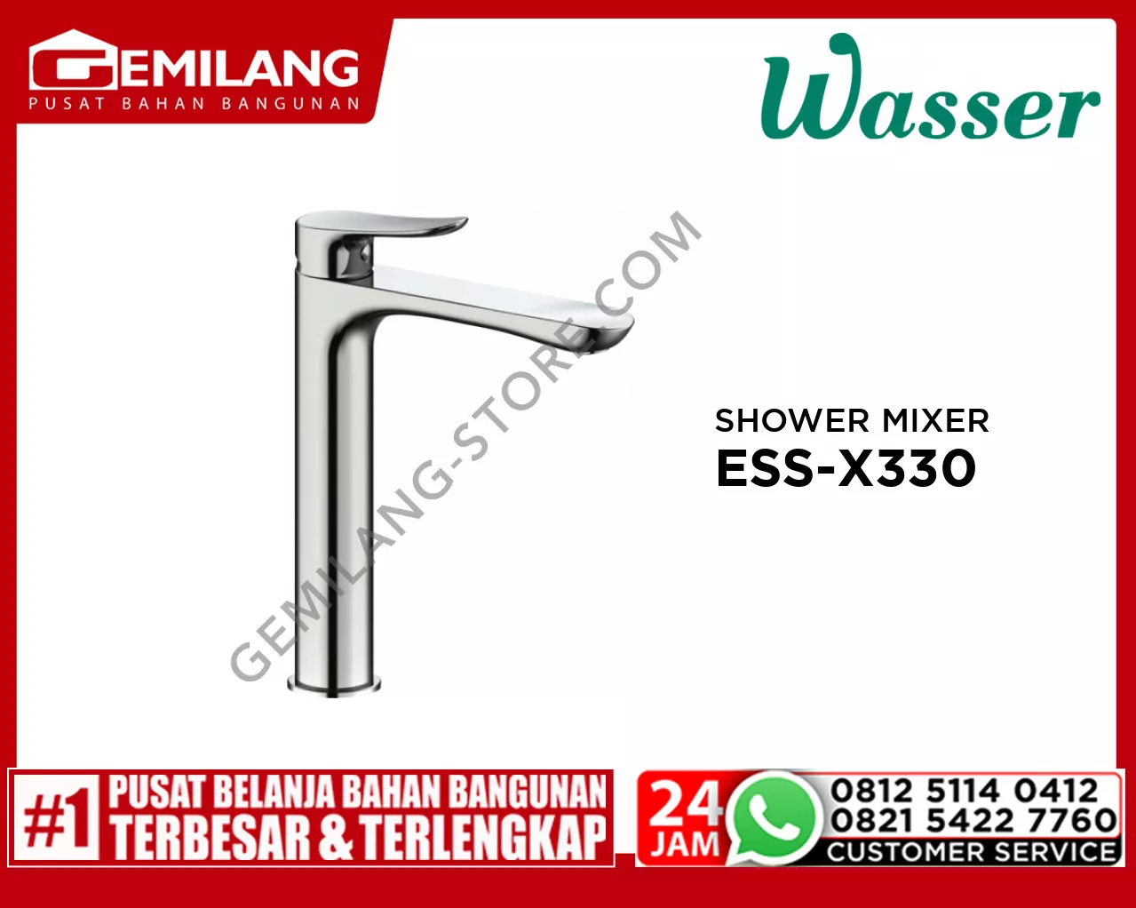 WASSER SHOWER MIXER SYSTEM WITH SWIVEL SPOUT ESS-X330