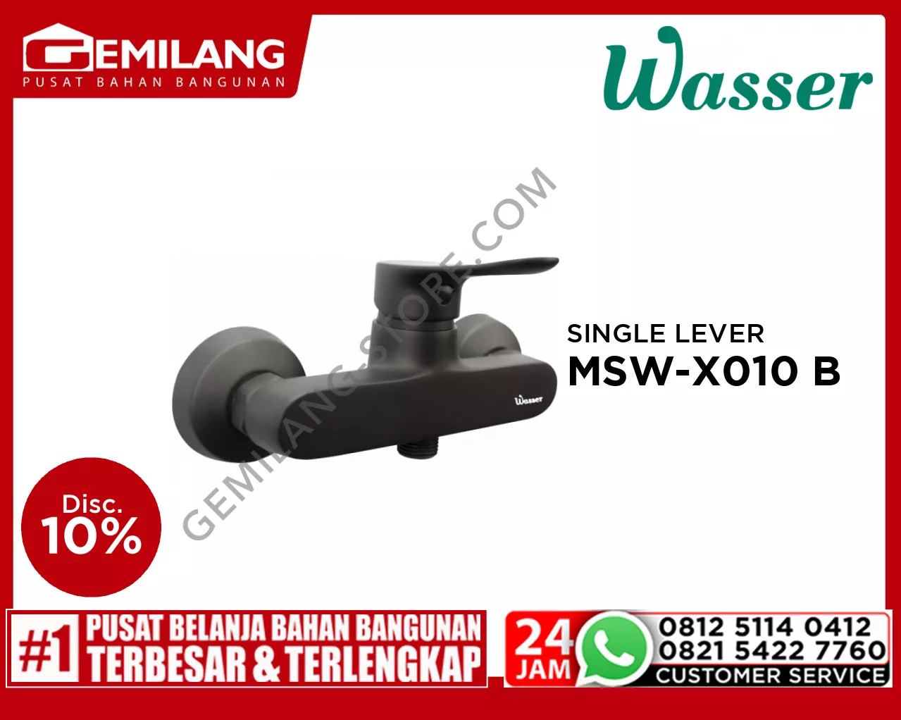 WASSER SINGLE LEVER SHOWER MIXER MSW-X010 BLACK