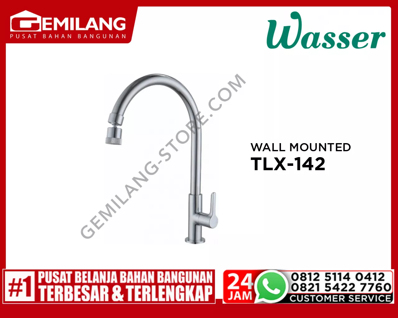 WASSER WALL MOUNTED KITCHEN TAP TLX-142