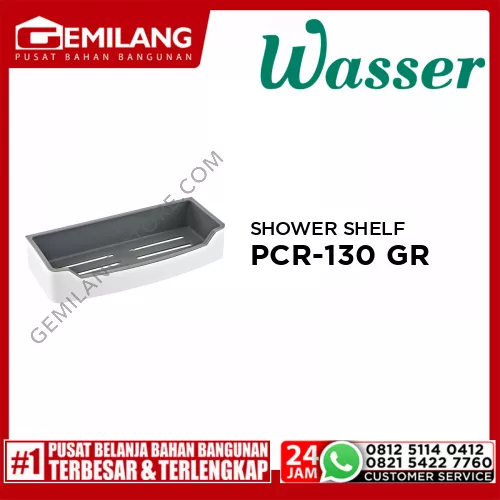 WASSER RECTANGULER SHOWER SHELF PCR130 GREY