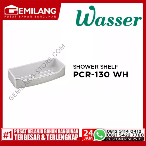 WASSER RECTANGULER SHOWER SHELF PCR130 WHITE