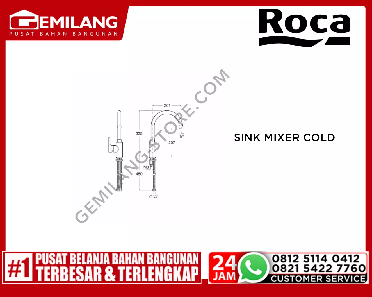 ROCA L20 SINK MIXER COLD START FRCSF-MT-A5A8409C0V