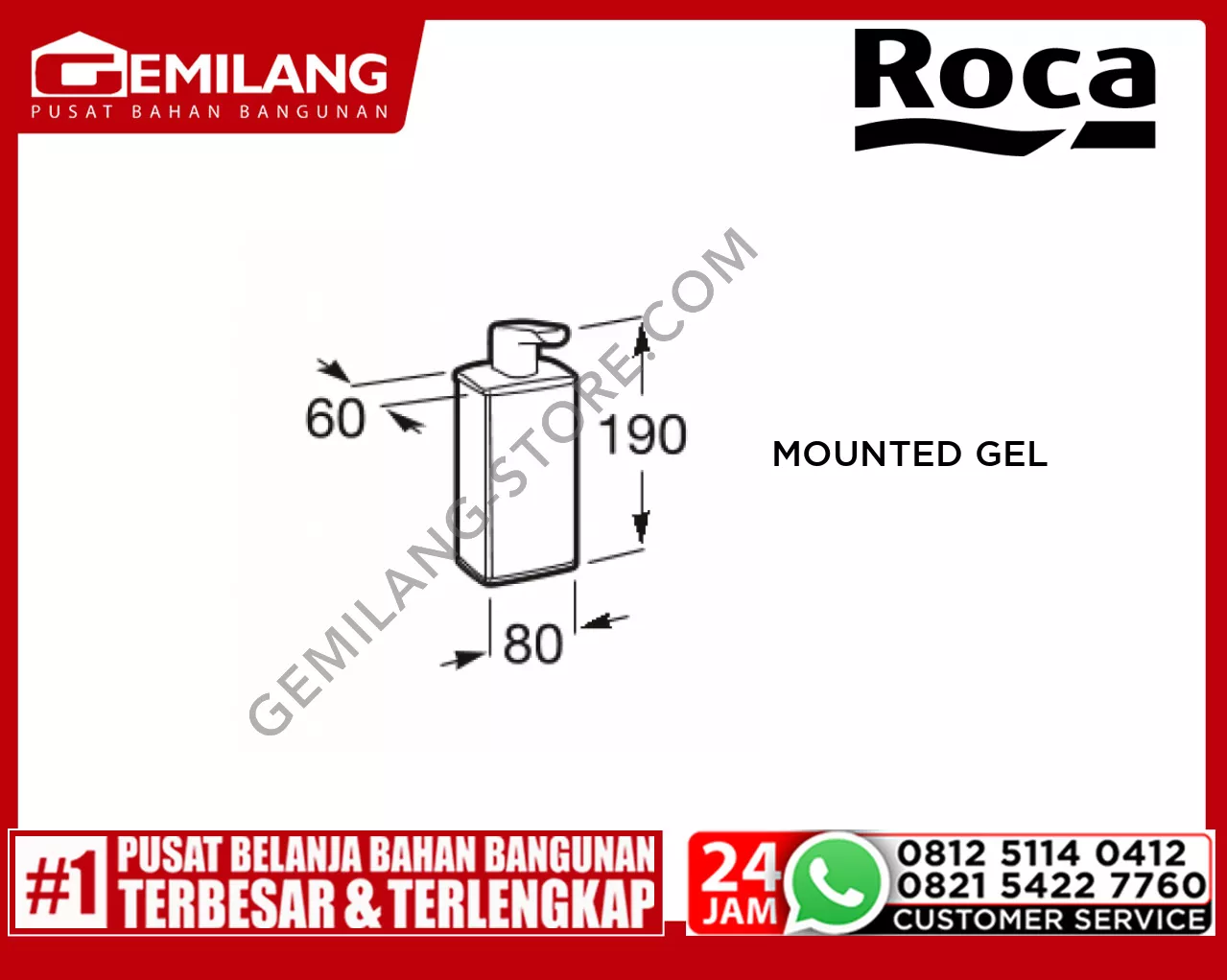 ROCA SELECT WALL MOUNTED GEL DISPENSER FRCBR-AC-A817093001