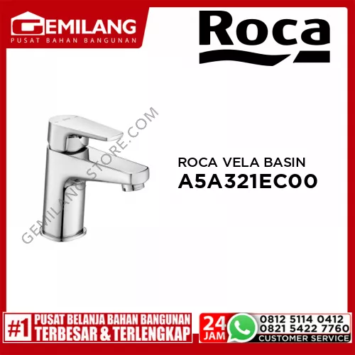 ROCA VELA BASIN MIXER WITH POP-UP WASTE FRCSF-MT-A5A321EC00