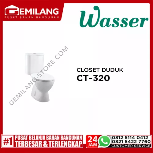 WASSER CLOSET DUDUK CT-320 + SOFT CLOSE FWSCT-00-BW-320+SC320