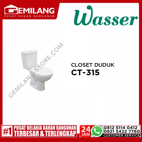 WASSER CLOSET DUDUK CT-315 + FINE WASH FWSCT-00-BW-315+SC550