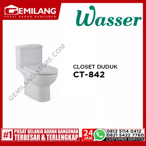 WASSER CLOSET DUDUK CT-842 + SOFT CLOSE SC-842
