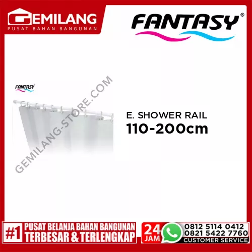 FANTASY EXTENDABLE SHOWER RAIL CHROME 110 -200cm