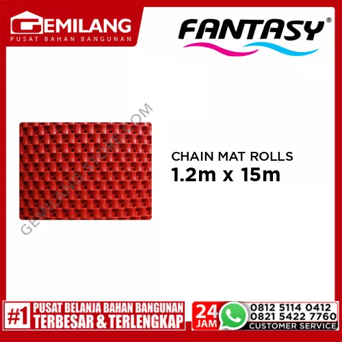 FANTASY ANTISLIP CHAIN MAT ROLLS RED 1.2m x 15m/mtr