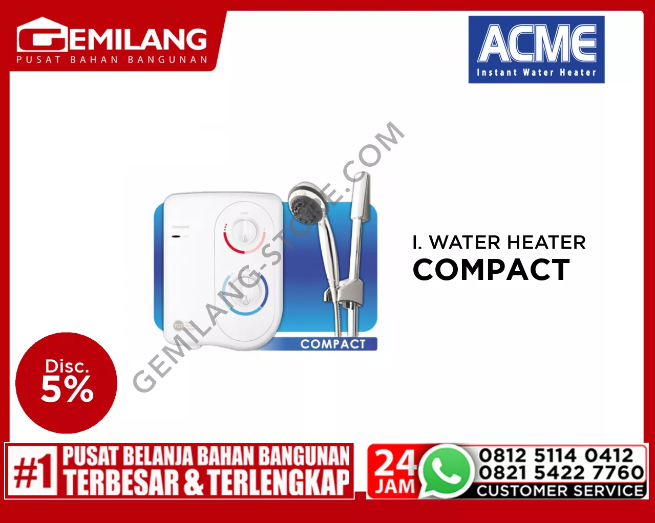 ACME INSTANT WATER HEATER TYPE COMPACT