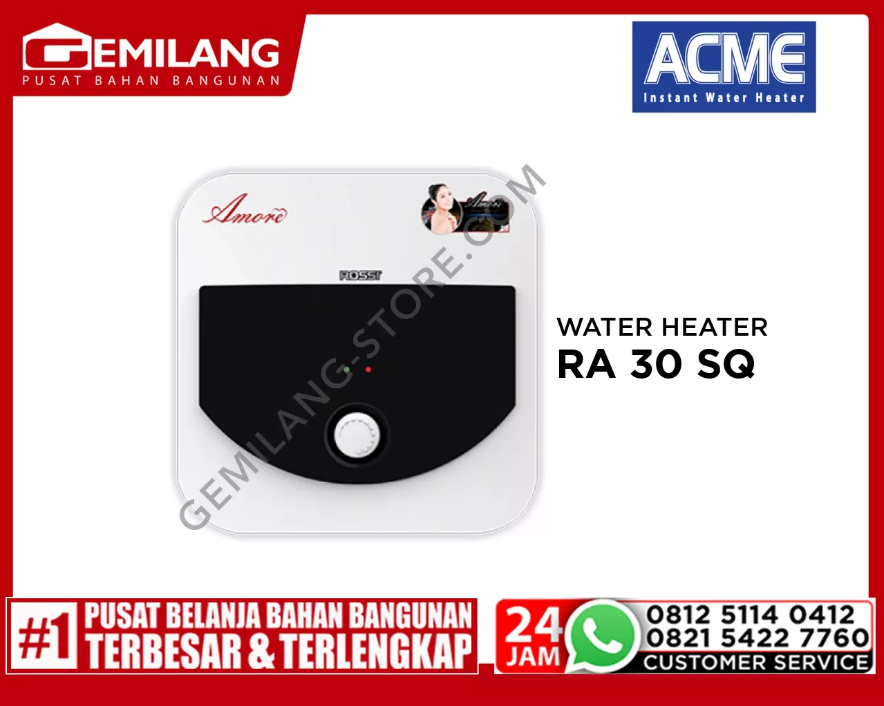 AMORE WATER HEATER RA 30 SQ