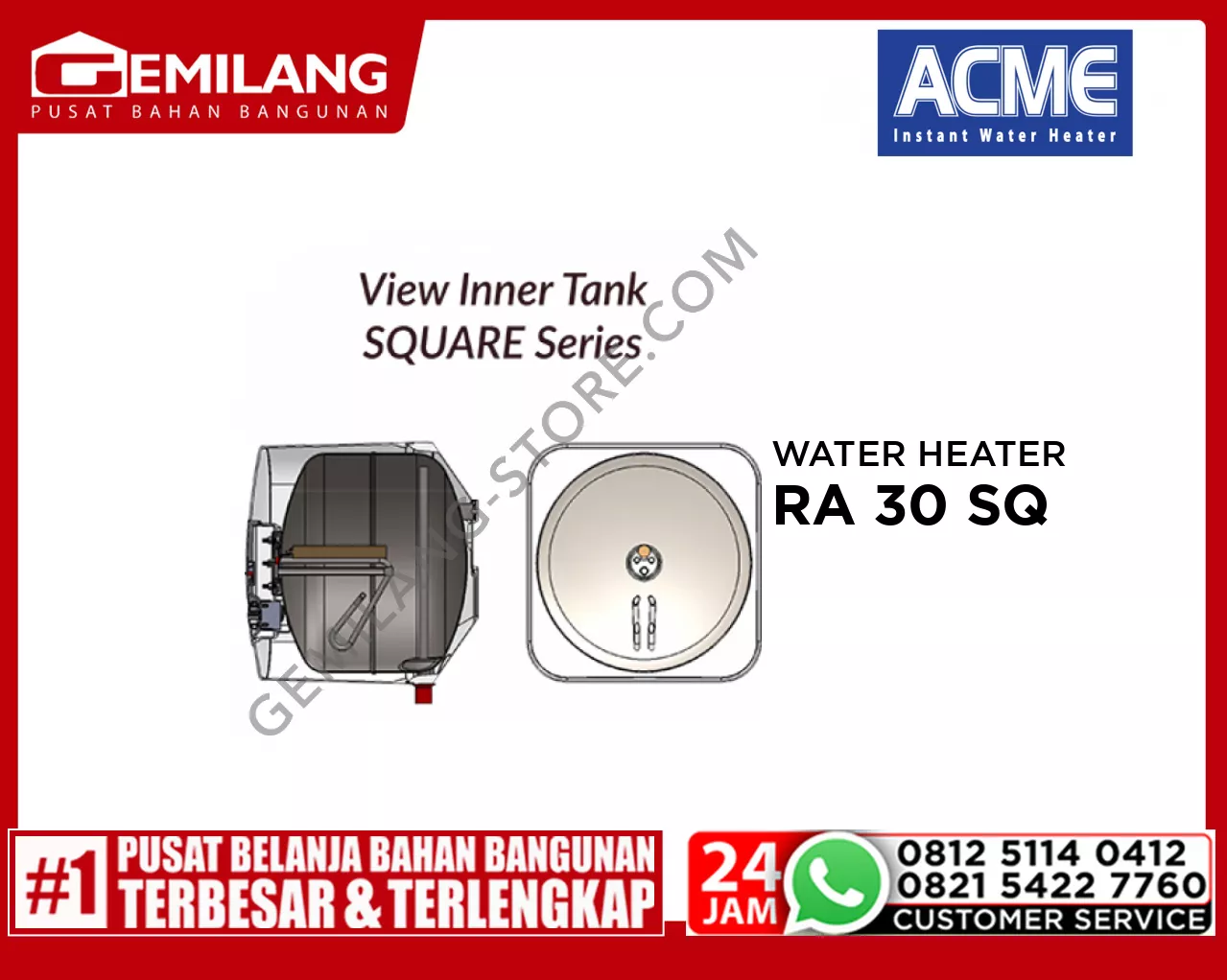 AMORE WATER HEATER RA 30 SQ