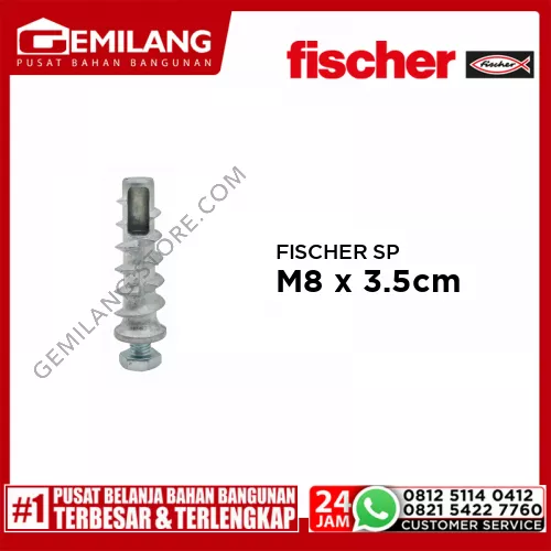 FISCHER 3 x FTP M8 + Baut M8 x 3.5cm (SP)