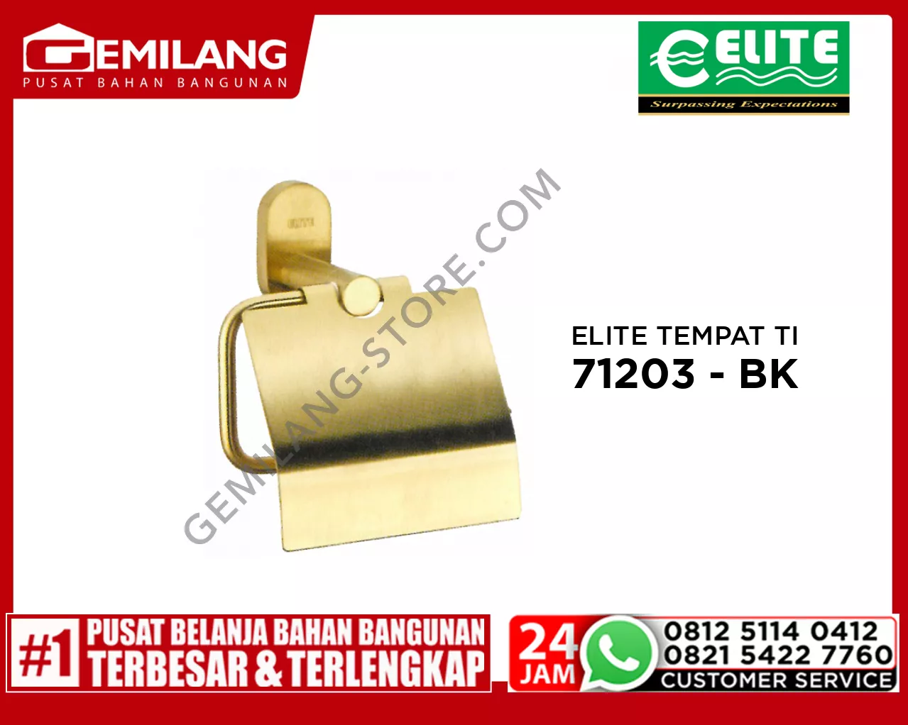 ELITE TEMPAT TISSUE STAINLESS SATIN GOLD E - 71203 - SG