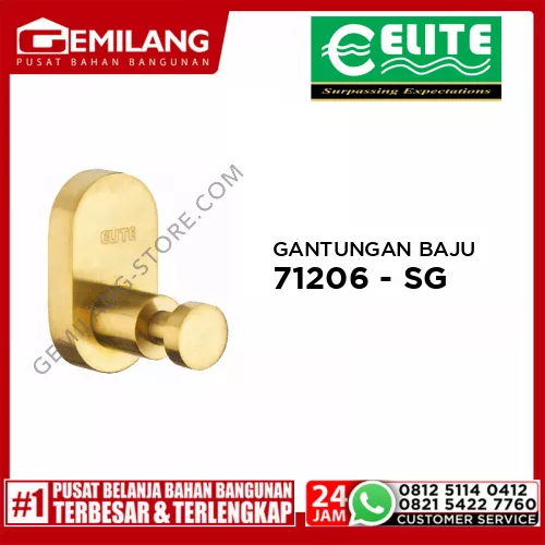 ELITE GANTUNGAN BAJU STAINLESS SATIN GOLD E - 71206 - SG