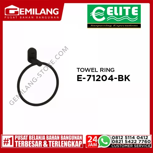 ELITE TOWEL RING STAINLESS MATTE BLACK E - 71204 - BK