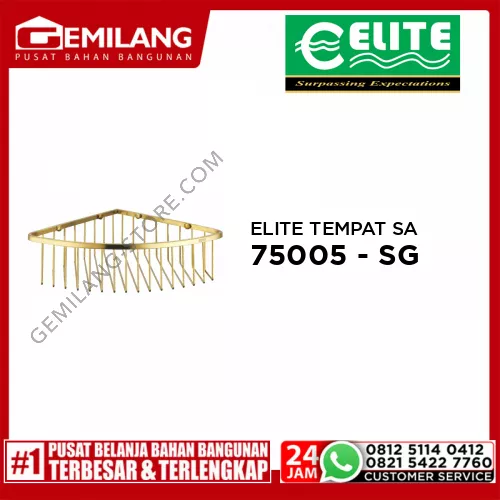 ELITE TEMPAT SABUN STAINLESS SUDUT SATIN GOLD 260 x 260 x 100 E - 75007 - SG