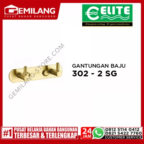 ELITE GANTUNGAN BAJU 2 KAIT SATIN GOLD E - 74302 - 2 SG