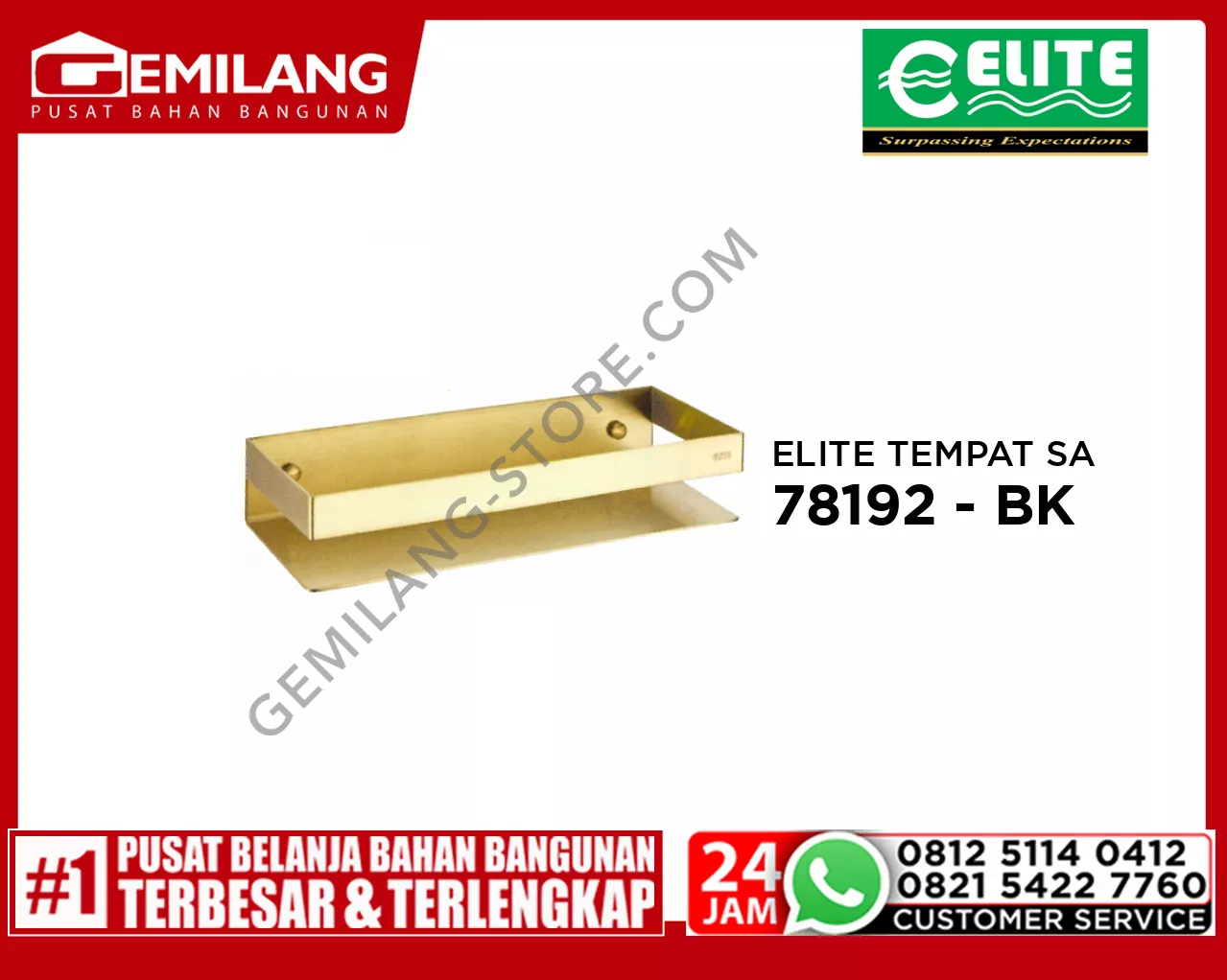 ELITE TEMPAT SABUN STAINLESS SATIN GOLD E - 78192 - SG