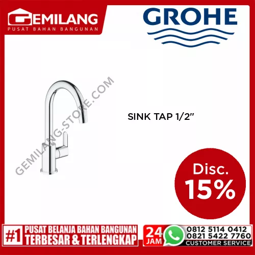 GROHE BAUEDGE SINK TAP 1/2inch 31223000