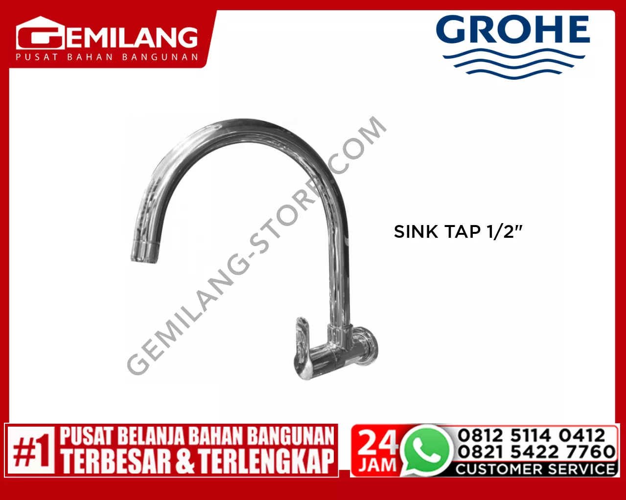 GROHE BAUEDGE SINK TAP 1/2inch 31228000