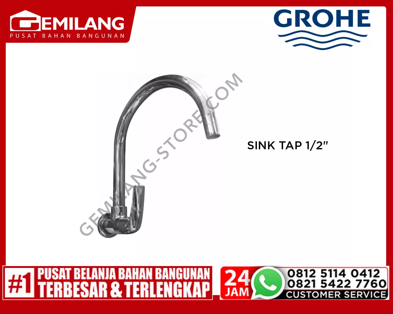 GROHE BAUCURVE SINK TAP 1/2inch 31226000
