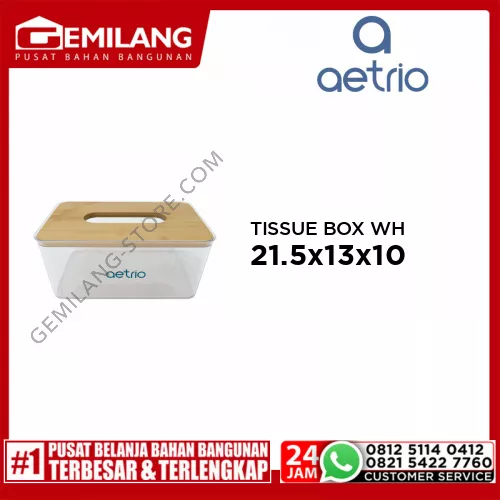 AETRIO TISSUE BOX WHITE 215 x 130 x 100mm
