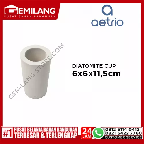 AETRIO DIATOMITE CUP LIGHT GREY 60 x 60 x 115mm