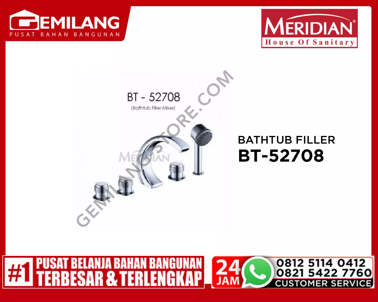 MERIDIAN 5 PCS BATHTUB CLASSIC (RING) BT-52708
