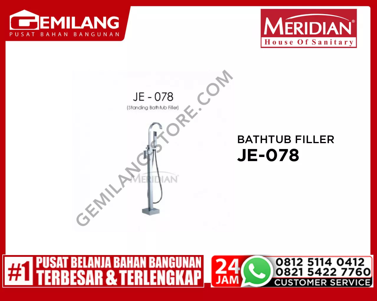 MERIDIAN STANDING BATHTUB FILLER JE-078