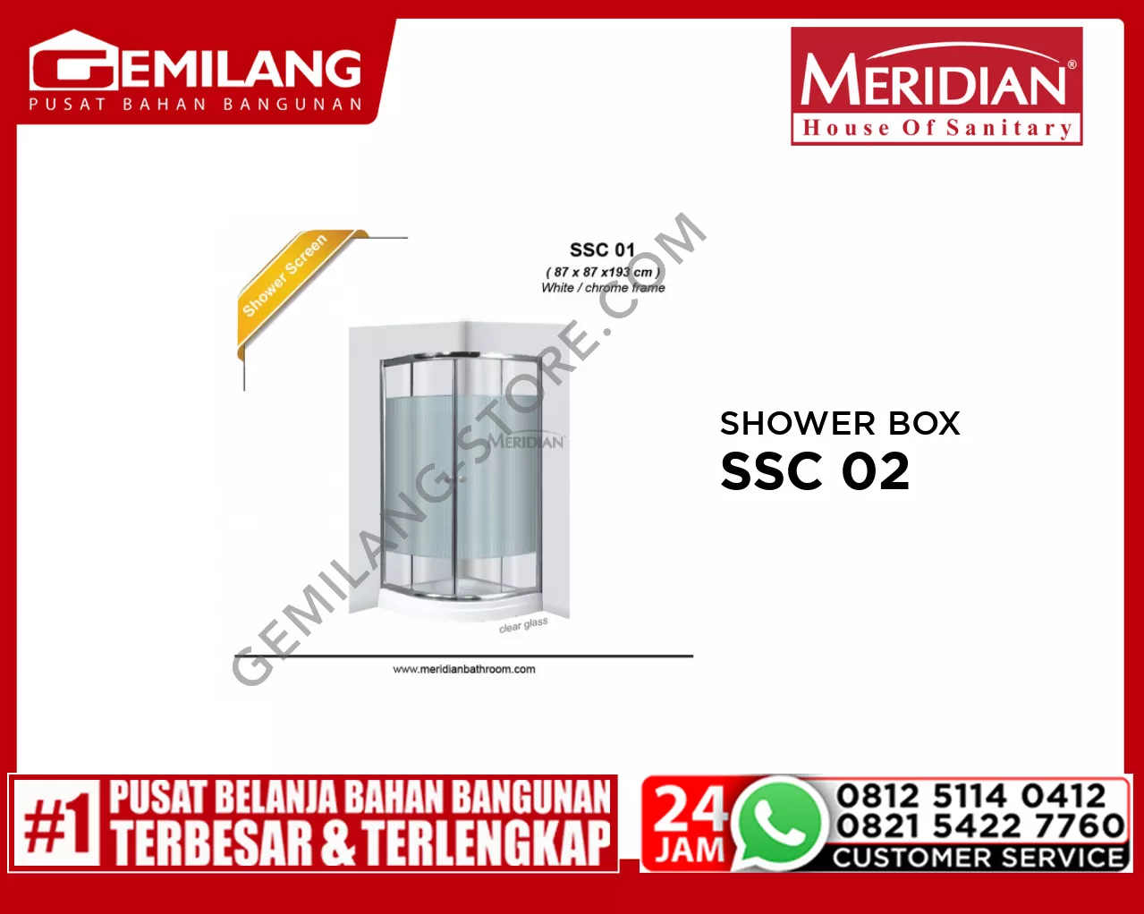 MERIDIAN SHOWER BOX SSC 01 CHROME + TRAY
